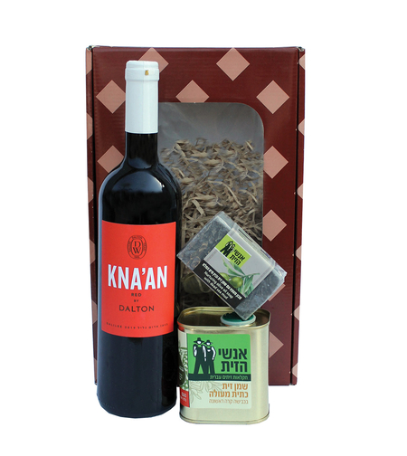 מארז כנען אדום,סבון שמן זית, פח שמן זית 