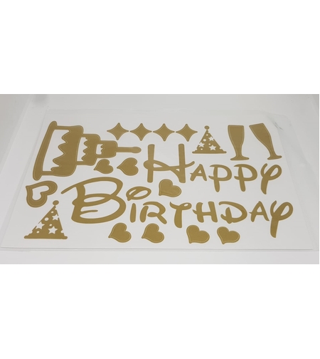 מדבקות HAPPY BIRTHDAY  זהב