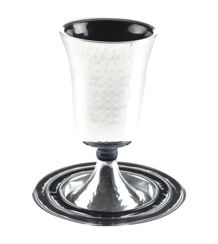 גביע קידוש אלומניום מרוקע עם תחתית 16 ס