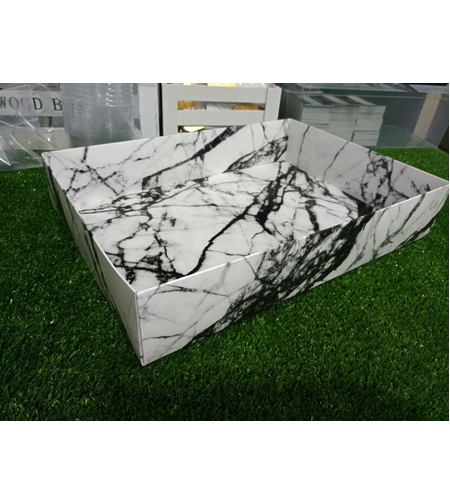 תחתית קרטון מכסה שקוף לבן משויש 35*25*8.5 - 10 יחידות