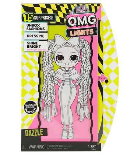 לול  צהובה OMG - בובת אופנה זוהרת עם 15 הפתעות