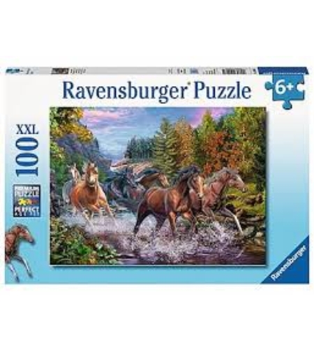 פאזל סוסים על הנחל  100 חלקים Ravensburger  