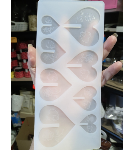 תבנית סיליקון ליצירת קישוטים משוקולד לב 