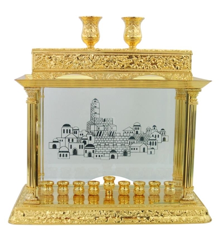 חנוכיה קישוטית זהב דלוקס 26X40 ס