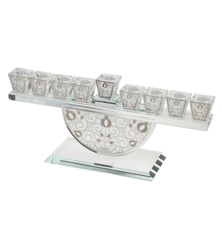 חנוכיה קריסטל מהודרת עם פלקטה 