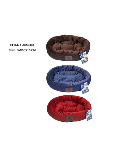 מיטה לכלב קטן קטיפה פנים כהה  קוטר 55