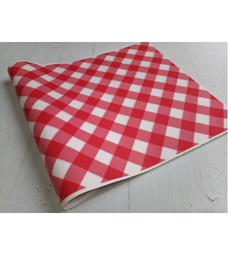 נייר עיתון משבצות אדום לבן 