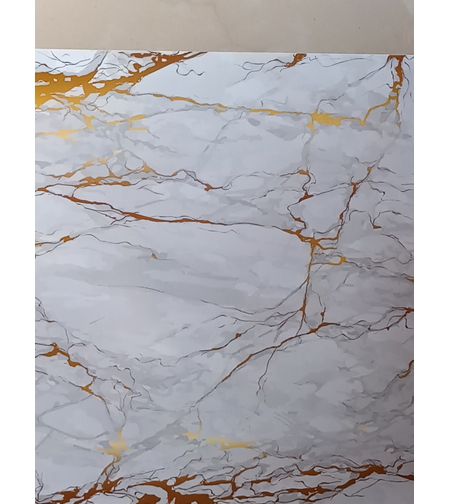 טפט מדבקה 35*35 לכיסוי משטח עוגה דגם שיש זהב לבן