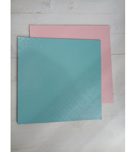 תחתית פוקר ריבוע 25*25 צד ורוד צד תכלת 