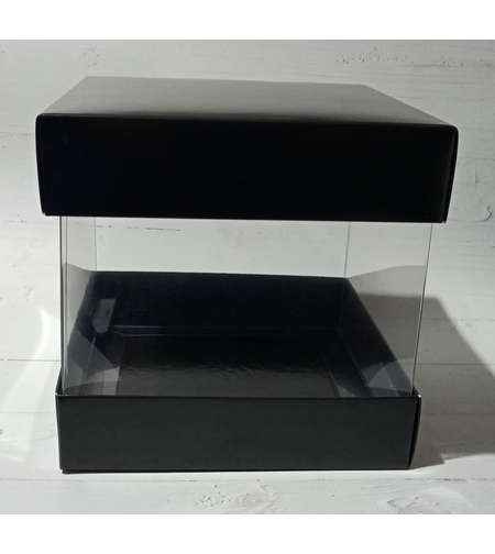 אריזה בסיס שחור שרוול שקוף 20*20 גובה 19 