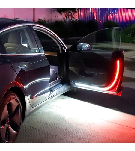 זוג סרטי לד אדום/לבן לדלתות הרכב