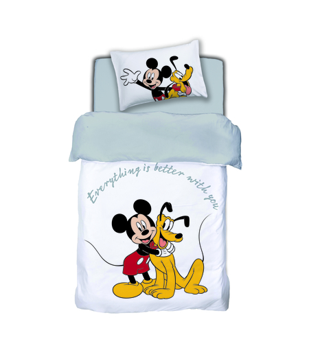 Микки и Гуффи с широкой улыбкой