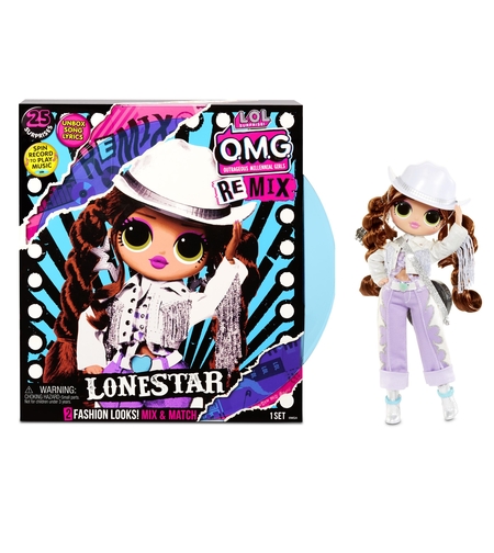 לול OMG רמיקס בובת אופנה עם 25 הפתעות ומוזיקה כחול 