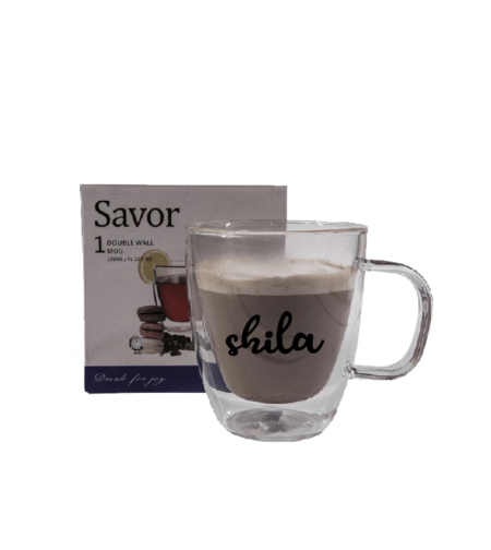 ספל קפה דופן כפולה עם הקדשה