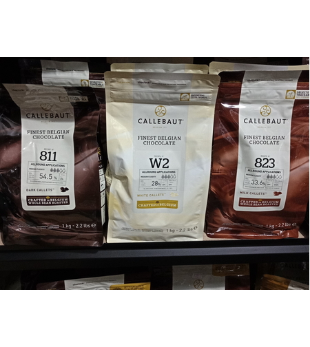 שלישיית שוקולד CALLEBAUT ( קילו חלב+קילו מריר + קילו לבן)
