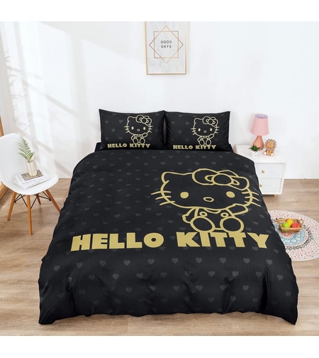 מצעי הלו קיטי שחור 180/200 