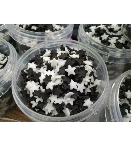 סוכריות כוכבים שחור לבן 