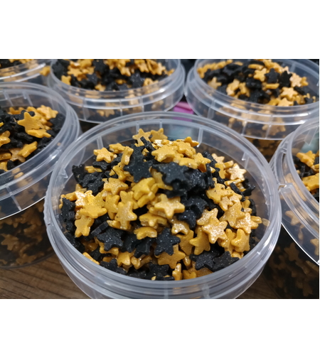 סוכריות כוכבים שחור זהב