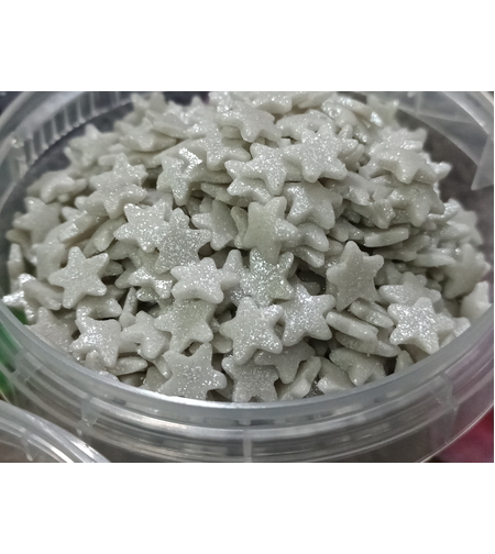 סוכריות כוכבים בצבע כסף