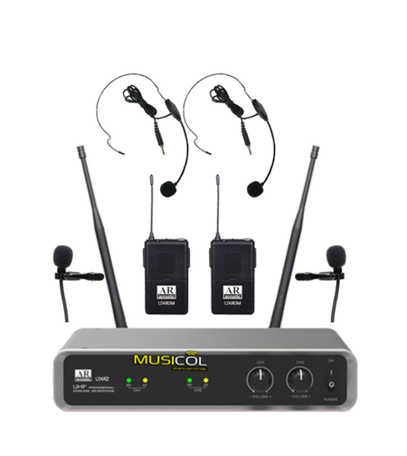 זוג מיקרופונים אלחוטיים משדר חגורה AR-ACOUSTIC UX42M