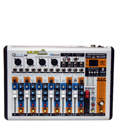 מיקסר 8 כניסות, אפקט ובלוטוס QT-AUDIO ESP42