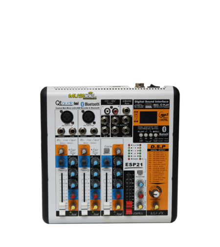 מיקסר 4 כניסות, אפקט ובלוטוס QT-AUDIO ESP21
