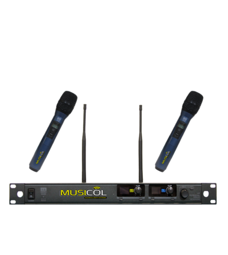 מיקרופון אלחוטי ידני כפול 128 תדרים SX250 תוצרת AR ACOUSTIC