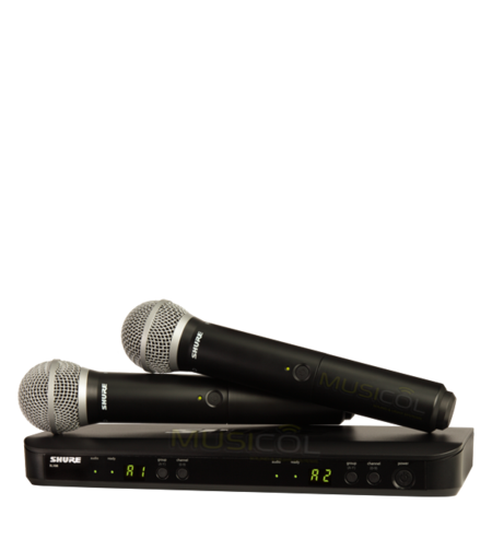 זוג מיקרופונים אלחוטיים ידניים SHURE BLX288E/PG58