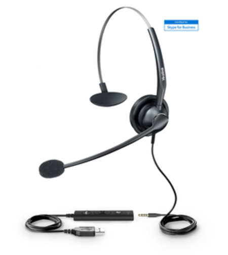 אוזניות חוטיות מונו עם מיקרופון Yealink UH33 M