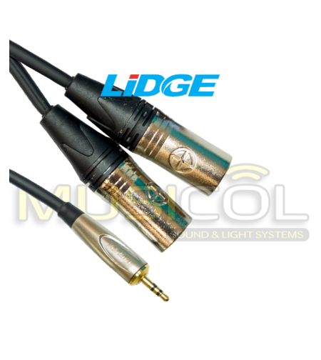 כבל סטריאו XLR*2 - PL3.5 באורך 3 מ' LIDGE YM-387D-3M