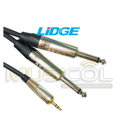 כבל סטריאו PL6.3*2 - PL3.5 באורך 3 מ' LIDGE YM-387C-3M