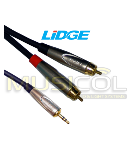 כבל סטריאו RCA*2 - PL3.5 באורך 3 מ' LIDGE YM-387A-3M