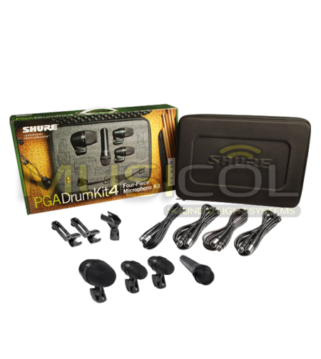 סט מיקרופונים לתופים במזוודה SHURE PGADRUMKIT4