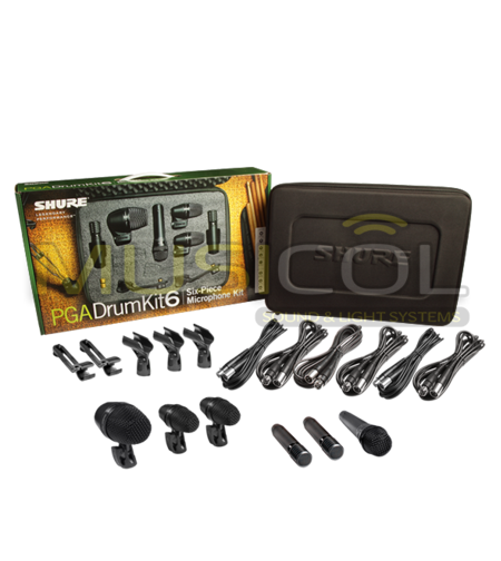 סט מיקרופונים לתופים במזוודה SHURE PGADRUMKIT6