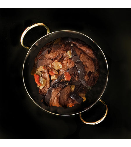 פרוסות חציל מטוגנות בשמן זית בתחמיץ וינגרייט