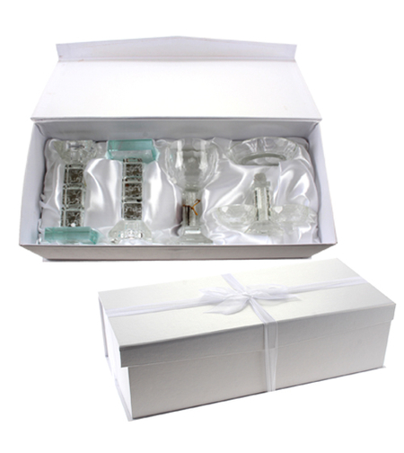 סט מהודר פמוטי קריסטל, מלחייה וגביע קידוש 