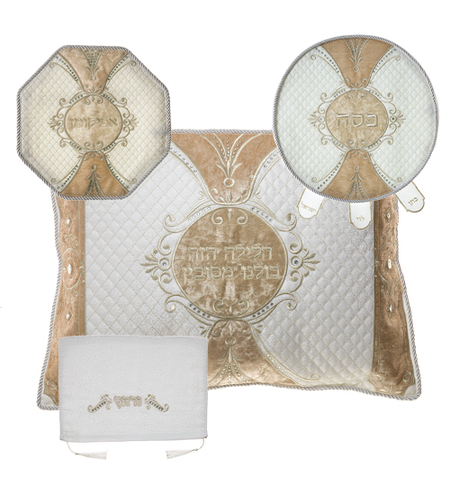 Magnificent Pesach set set with 4-piece stones, Pesach cover + Afikoman