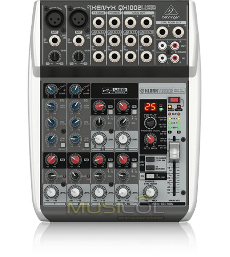 מיקסר 10 כניסות, אפקט, וכרטיס קול QX1002USB 