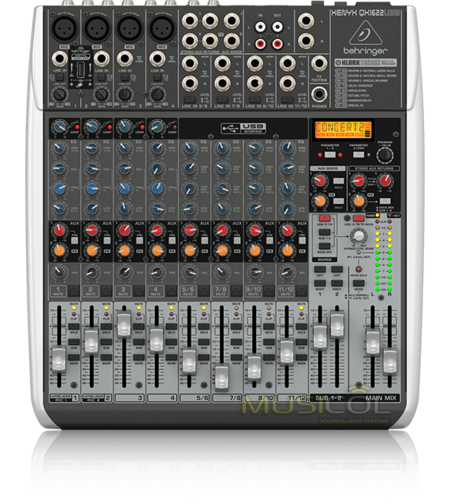 מיקסר 12 כניסות, אפקט, וכרטיס קול QX1622USB