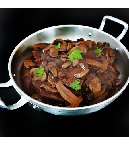 לשון ברוטב יין ופטריות 