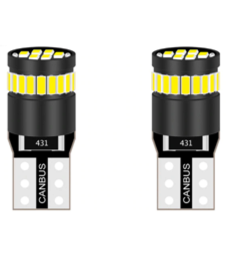 זוג נורות לד לרכב T10 אור חניה 12v