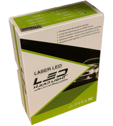 זוג נורות לייזר טורבו לד לרכב - אור דרך לבן K6000