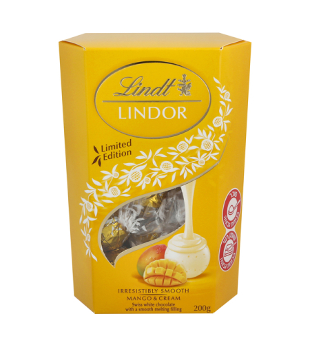 לינדור - כדורי שוקולד לבן שוויצרי עם מנגו