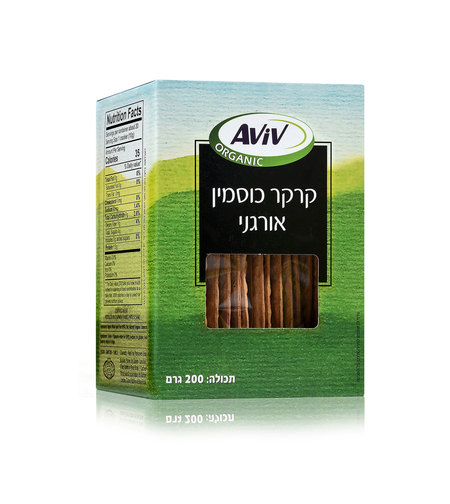 קרקר כוסמין אורגני (100% קמח כוסמין) במשקל 200 גרם - אביב