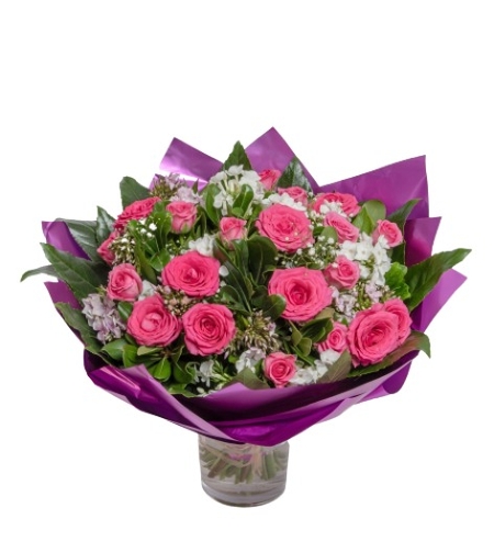 זר ורדים ורודים