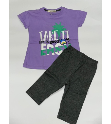 חליפת בנות (2-10) FOCUS סגול\לבן\ורוד