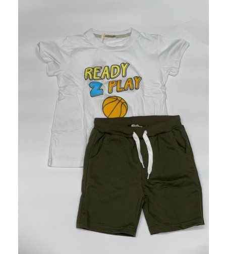 חליפת בנים (2-10) FOCUS לבן\אפור 