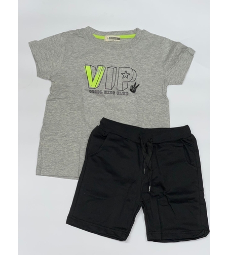 חליפת בנים (2-10) FOCUS אפור\כחול\לבן