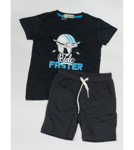 חליפת בנים (2-10) FOCUS  שחור\לבן\אפור