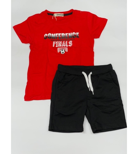 חליפת בנים (2-10) FOCUS אדום\אפור עכבר\אפור 